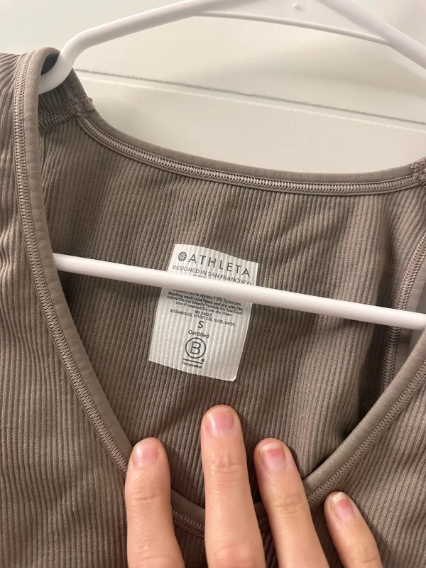 Athleta Ribbed Crop Tank in Taupe - Image 3