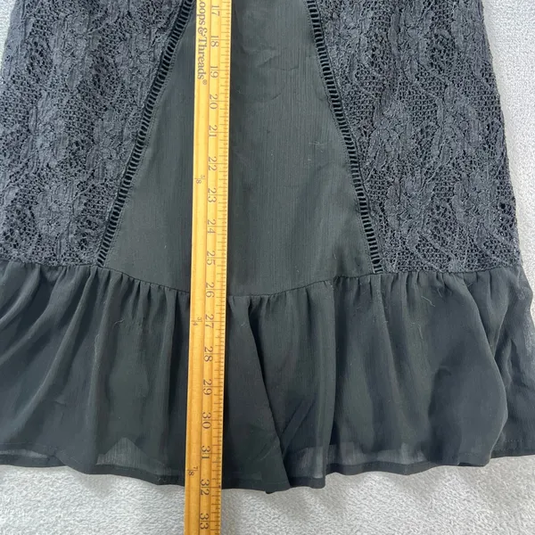 Abercrombie & Fitch‎ Lace Mini Dress XS Black Sleeveless High Neck Boho Gothic - Image 10
