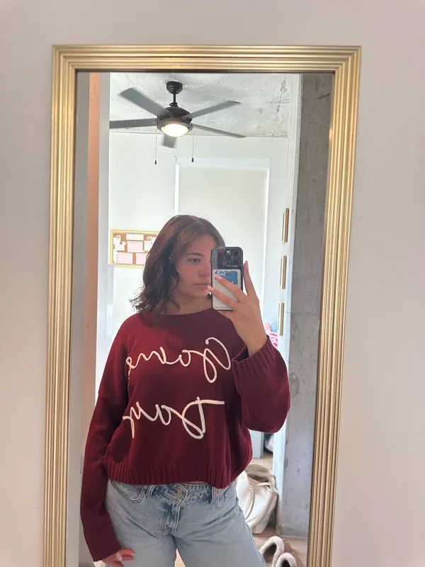 Francesca's CUTE MAROON GAMEDAY SWEATER - Image 2