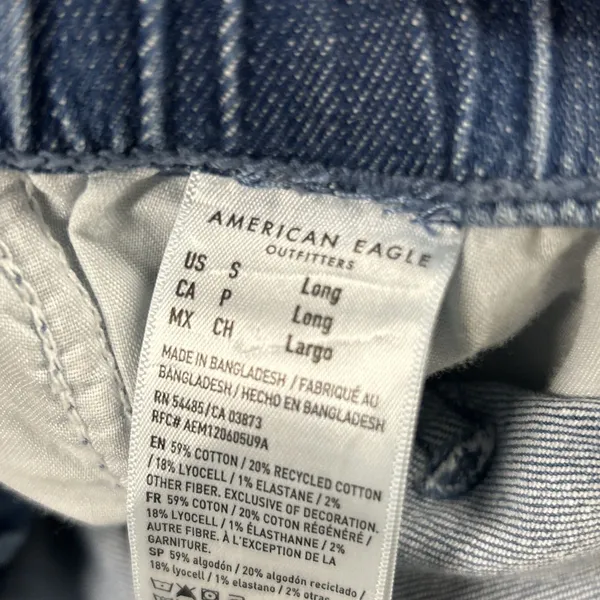 American Eagle Ultra Wide Leg Jeans Womens Small Long Low Rise Baggy Denim 30x30 - Image 5