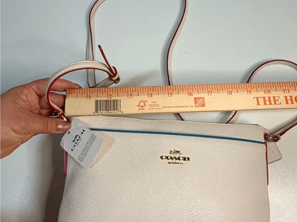 Coach Chalk Crossbody with Pink Trim and Blue Accent - Image 12