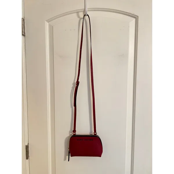 Marc Jacobs Crossbody Bag Women Small Red Pebbled Leather Camera Bag‎ - Image 7