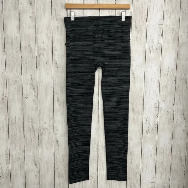 Just Cozy Black Gray Stretch Faux Fur Lined Warm Basic Winter Pull On Leggings - Image 2