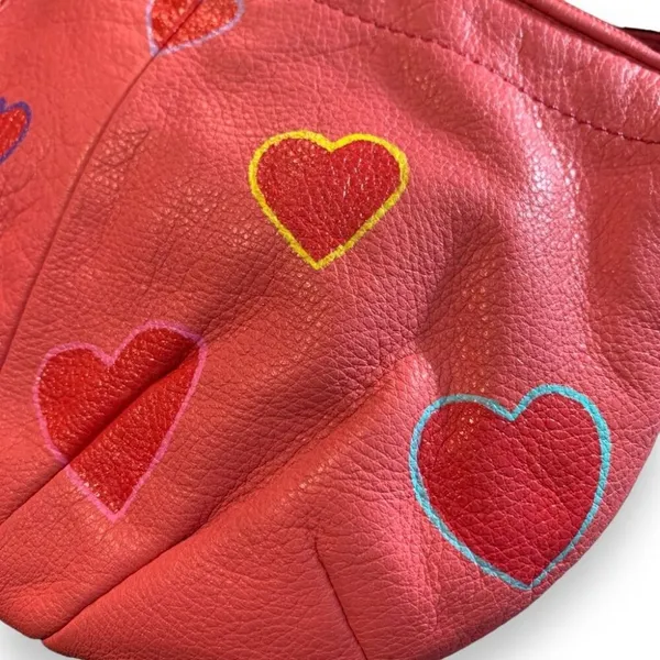 Coach Hand Painted Hearts Pink Shoulder Bag - Image 10