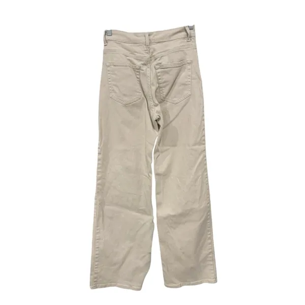H&M Divided Wide Leg Cream Cotton Blend Stretch Jeans|4 - Image 4