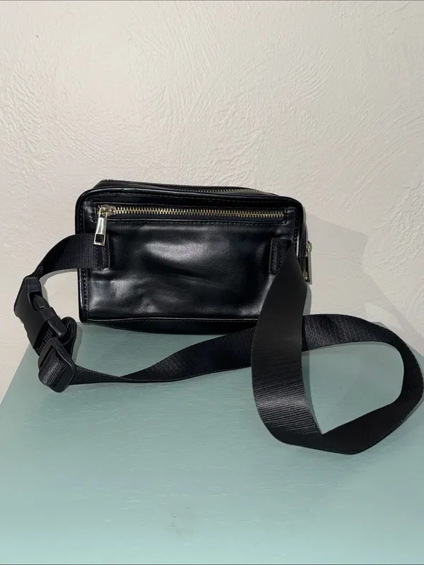 Amanda Uprichard Black Quilted Belt Bag Crossbody Fanny Pack - Image 3