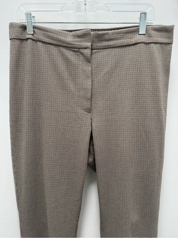 Aritzia Babaton Atelier Beige Brown Houndstooth Pattern Dress Pants Office US 12 - Image 2