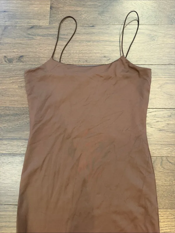Forever 21 Brown Slip Dress with Spaghetti Straps Size Small - C27-130 - Image 3