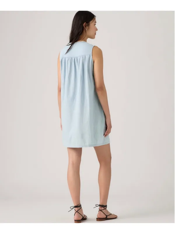 Levi's Sleeveless Linen Marianne Dress Women's Size S Light Blue - Image 6
