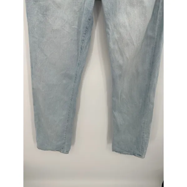 7 For All‎ Mankind Easy Straight Button Fly Light Wash Blue Jeans Womens Size 25 - Image 4