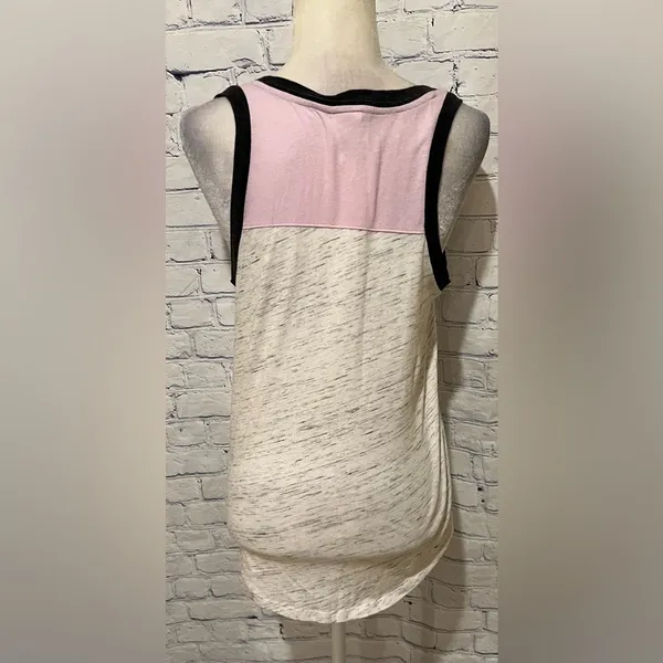 Victoria'S Secret Pink Marl Grey Bling Ribbed Neck Logo Sequin Tank S - Image 5
