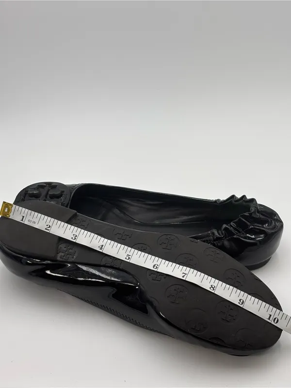 Tory Burch Black Patent‎ Leather Logo Ballet Flats Size 7.5/8 - Image 11