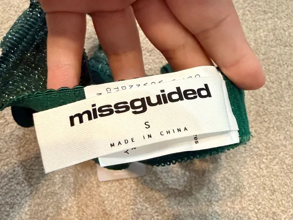 Missguided Green Sparkle Unlined Balconette Bra Size S - Image 4