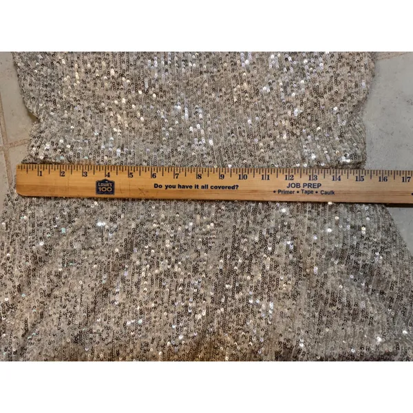 Morgan & Co Champagne Sequin Fit & Flare Party Dress Size 13 Homecoming Cocktail - Image 11