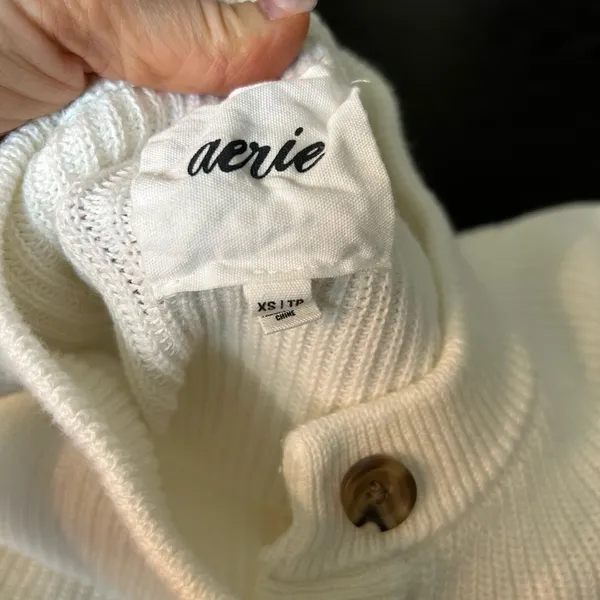 NWT aerie Ivory Henley Sweater XS - Image 5
