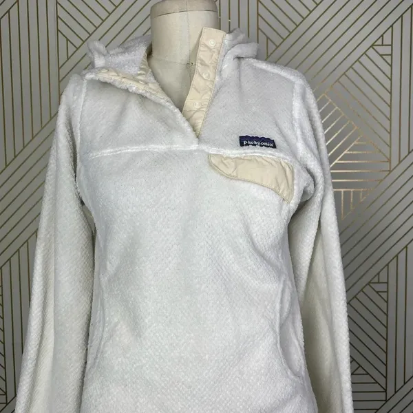 Patagonia Re-Tool Snap-T Fleece Pullover‎ Hoodie Sweatshirt Cream Size US XS - Image 6