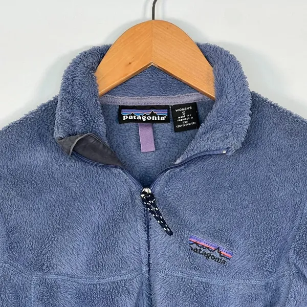 Patagonia Vintage Y2K Polartec Fleece Full-zip Purple Coat Jacket Womens S - Image 2