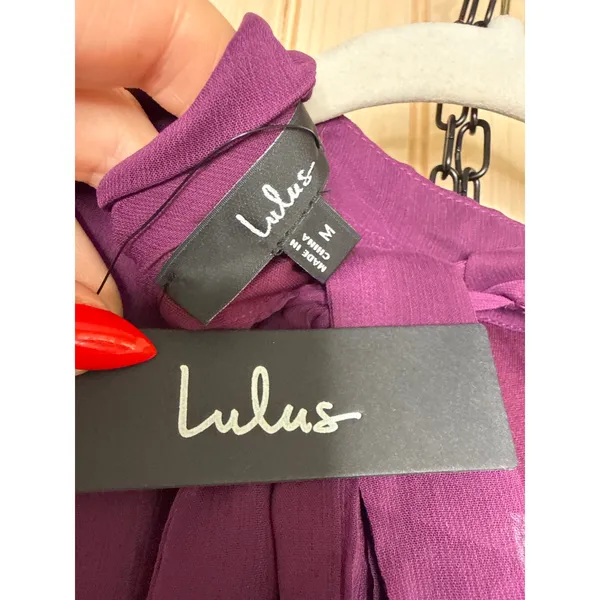 NWT Lulus Happily Sweet Purple Mock Neck Backless Midi Dress Party Classy Size M - Image 7