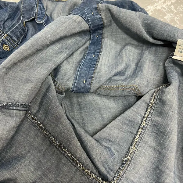 Cloth & Stone xs Denim Shirt Tencel Button Down top long sleeve - Image 12