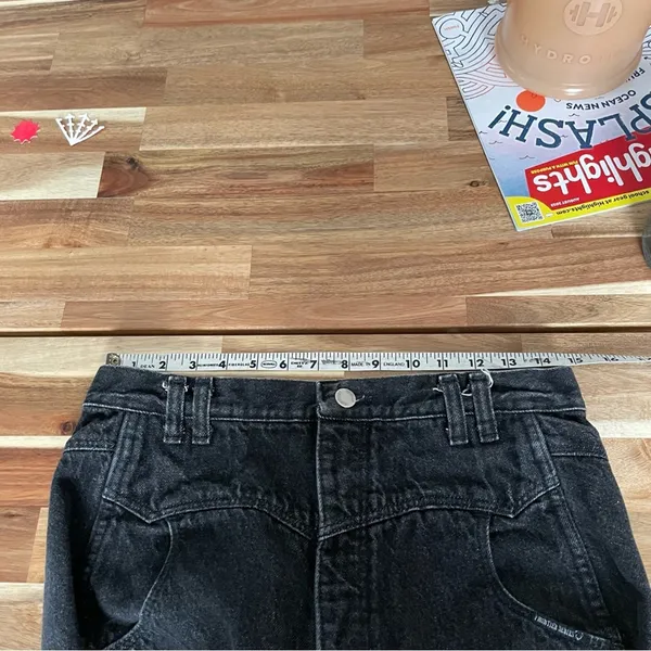 Vintage Black High Waisted Straight Tapered Jeans 100% cotton Made in USA - Image 7