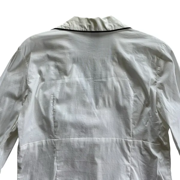 Lace Button Down Collared Top Y2K Office Siren Contemporary Preppy Professional - Image 7