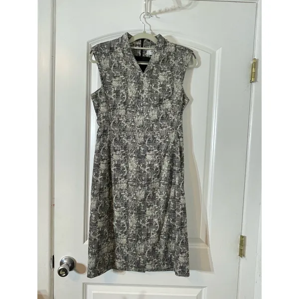 MM Lafleur Dress Size 2 Black & White Abstract Preppy Twee Office - Image 2