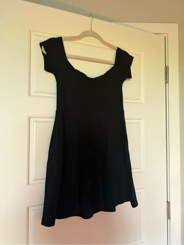 Free People Black Off-the-Shoulder Mini Dress - Image 3