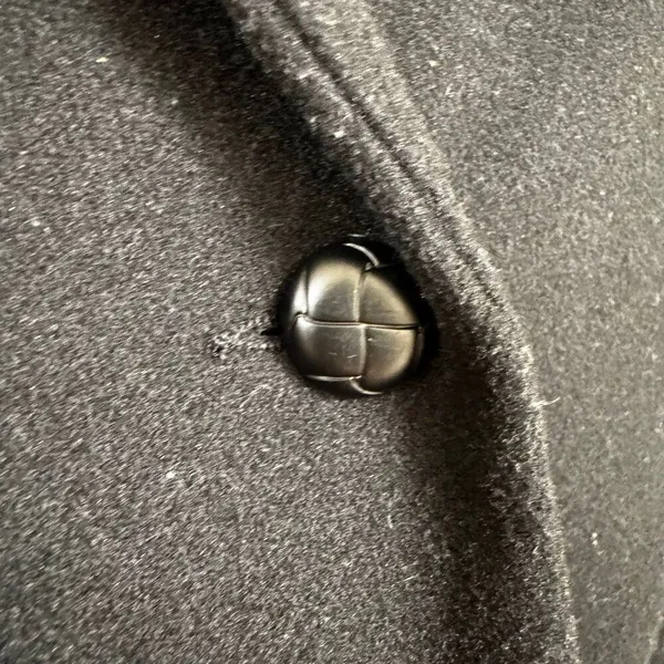 Steve Madden Black Hooded Long Pea-coat Button-Front Coat Small - Image 4