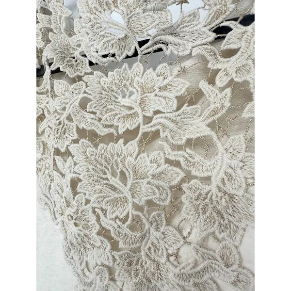 Anthropologie Meadow Rue Cream‎ Bria Embroidered Lace Back Pullover Top Small - Image 6