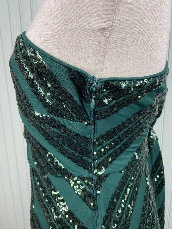 Lulus Rendezvous With You Emerald Green Sequin One-Shoulder Bodycon Dress Large - Image 11
