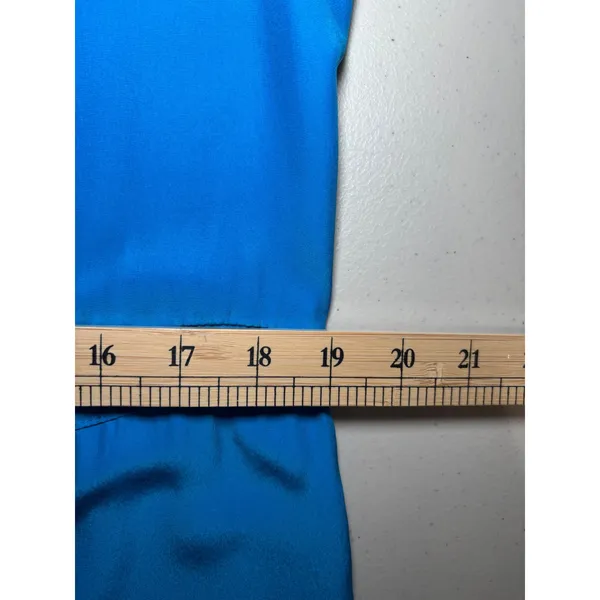 Amanda Uprichard‎ Silk Shift Dress L Blue Split Neck Tie Waist - Image 8