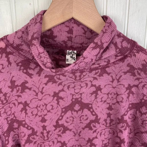 Intimately Free People You And I Long Sleeve Mock Neck Top Size Small Mauve Pink - Image 5