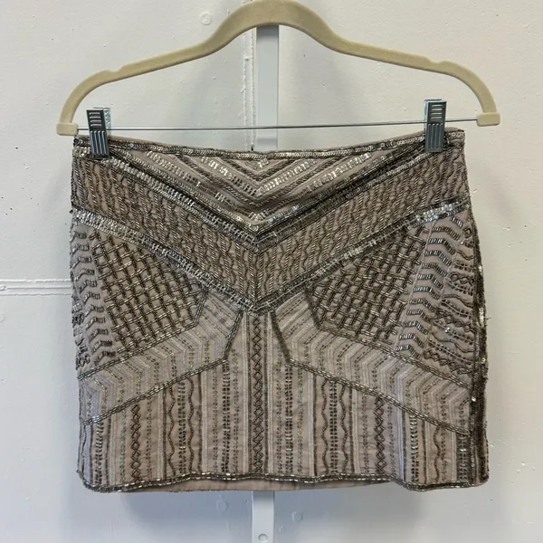 NWT Club Monaco Beaded Itzel Party Embellished A-line Mini Skirt Sz‎ 6 - Image 3