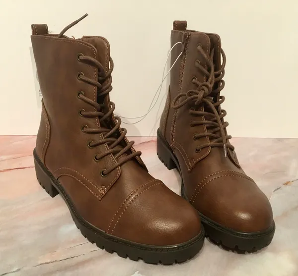 Combat Boots, Size 7 1/2W Brown - Image 3