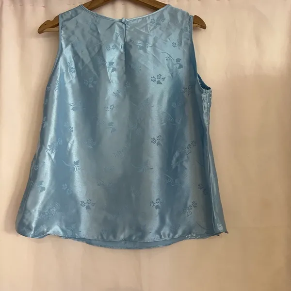 Embellished Blue Sleeveless Tank Top - Image 6