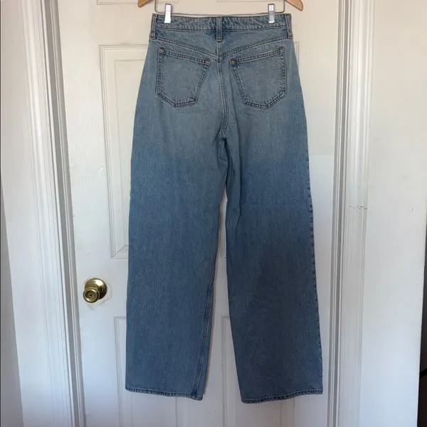 Abercrombie & Fitch The Wide Leg Mid Rise Jeans Blue Size 25 - Image 3