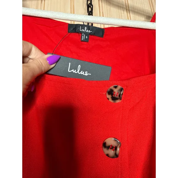 NWT Lulus Mini Dress Navy Blue & Red Sleeveless Button Casual Bundle Size S - Image 8