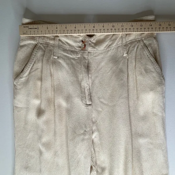 Sézane Cream Corduroy‎ Wide Leg Trousers Pants Size 40 US 8 Minimalist Old Money - Image 10
