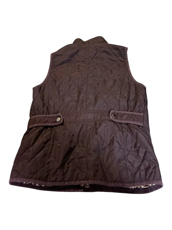 Charter Club Petite Brown Quilted Vest with Leopard Lining - Size P/S - Image 2
