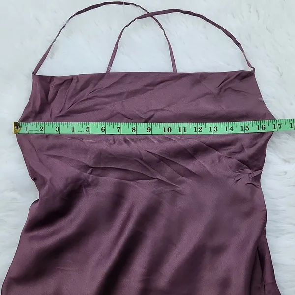 Show Me‎ Your Mumu NWOT Verona Cowl Dress Plum Satin Deluxe Size Small - Image 6