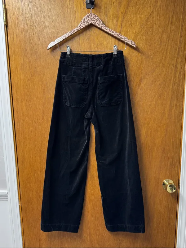 Maeve Anthropologie Colette Wide Leg Velvet Pants Black 25 - Image 13