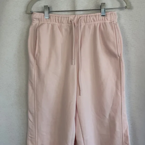 Pink Wide Leg Sweatpants Drawstring Joggers Fleece Medium Loungewear‎ Baggy - Image 3