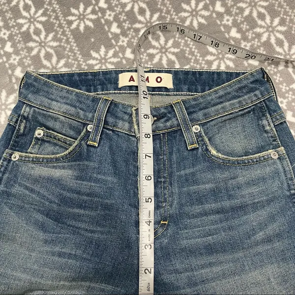 AMO Crop Boot Jeans Distressed Raw Hem‎ Size 24 Retro Street Style Casual Cool - Image 13