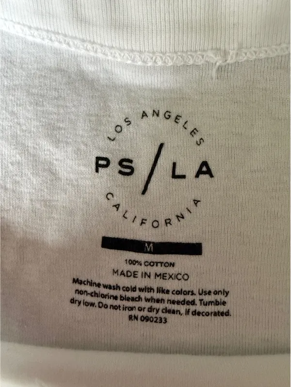 PS/LA White Cotton Crop T-Shirt with Cocktail Glass Print, Size M - Image 3