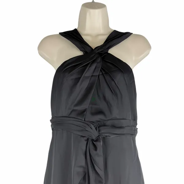 ASTR Georgiana Halter Neck Maxi Dress Black Satin Size S - Image 6