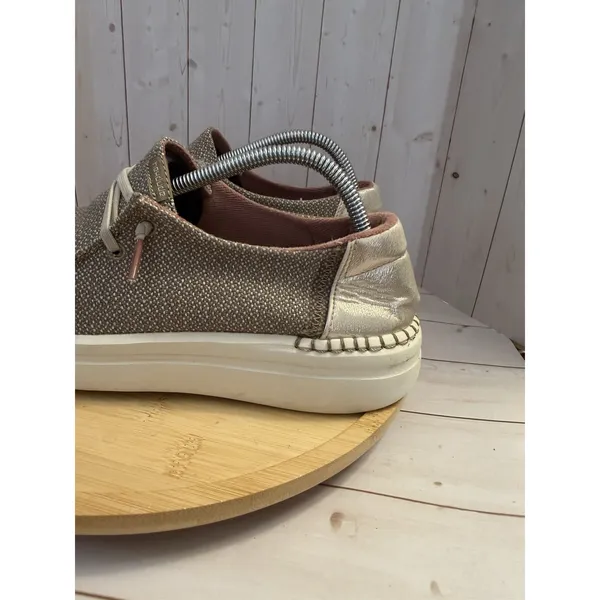 Hey Dude Wendy Rise Shoes Womens 7 Warm Tan /Glitter Casual Comfort Slip On - Image 2