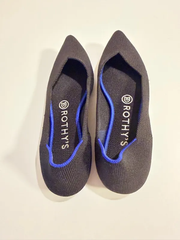 Authentic Rothy's The Point Flats Pointed Toe Flat Shoes black, Sz 6.5US(fits 6) - Image 4