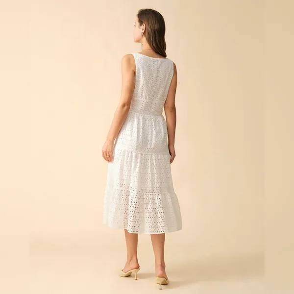 RIHOAS The Square Neck Tiered Hem Midi Dress 76 - Image 3