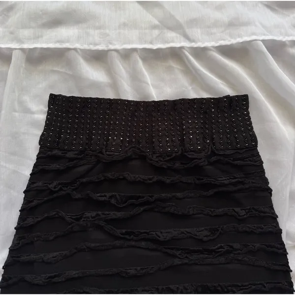 Y2K True Vintage 579 Ruffle Mini Skirt with Sparkle Waistband - Image 2
