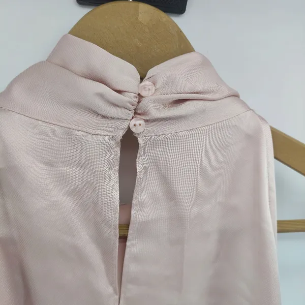 NWT Zara Light Pink Satin Like Front Knotted High Neck Sleeveless Blouse Size L - Image 5